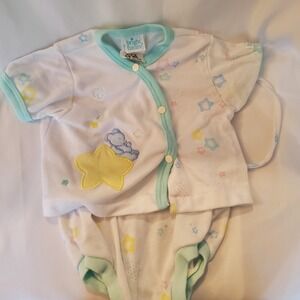 Bright Future 6-9 Months Baby Outfit‎ Star Bear Shirt & Bloomer Set USA Made